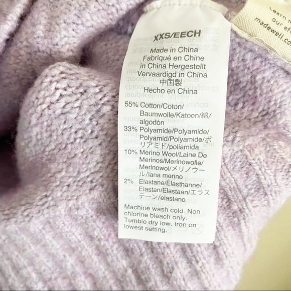 Madewell Colburne Cardigan Sweater Cotton Purple Cozy XXS - Picture 5 of 5
